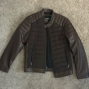 DKNY Brown men’s SMALL leather jacket.